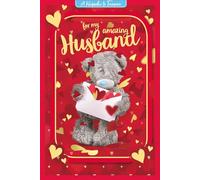 Me To You Tatty Teddy For My Amazing Husband Luxury Keepsake 3D Wedding Anniversary Card 6x9ins- Official Collection