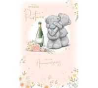 Me To You Tatty Teddy For My Partner On Our Anniversary Luxury Gold Embellished Anniversary Card, 6 X 9 Inches - Official Collection
