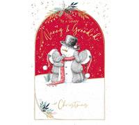 Me To You Tatty Teddy Grandparents Christmas Card To A Lovely Nanny & Grandad 5x8ins - Official Collection