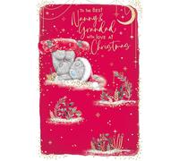 Me To You Tatty Teddy Grandparents Christmas Card, To The Best Nanny And Grandad 5x8ins - Official Collection