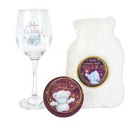 Me to You Tatty Teddy Hot Water Bottle, Wine Glass and Coaster Gift Set in A Gift Box - Official Collection