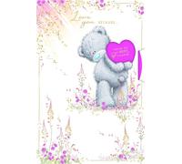 Me To You Tatty Teddy 'I Love You Because...' Multiple Messages Spin Wheel Luxury Gold Foil Mother's Day Card, Bear Holding Heart, 6 X 9 Inches - Official Collection