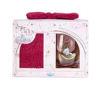 Me to You Tatty Teddy 'I Love You to the Moon and Back' Stemless Glass, Fluffy Bed Socks And Bow Headband Gift Set - Official Collection, Pink