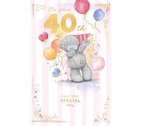 Me To You Tatty Teddy It's Your 40th Luxury Gold Embellished Birthday Card, 6 X 9 Inches - Official Collection