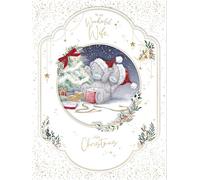 Me To You Tatty Teddy Large Luxury Boxed Handmade Christmas Card To My Wonderful Wife 9x12ins - Official Collection