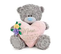 Me to You Tatty Teddy Large 'Mum' Plush Bear 27cm High - Official Mother's Day Collection, Blue,grey,pink