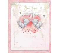 Me To You Tatty Teddy Luxury Boxed Birthday Greeting Card To The One I Love Bears On A Swing 8x10ins - Official Collection