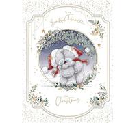 Me To You Tatty Teddy Luxury Boxed Handmade Christmas Card For Beautiful Fiancée, Tatty Teddy Bears Hugging 9x12ins - Official Collection
