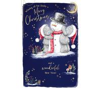 Me To You Tatty Teddy Luxury Christmas Card For All The Family, Tatty Teddy Bears Building Snowman 6x9ins - Official Collection