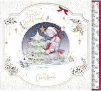 Me To You Tatty Teddy Luxury Extra-Large Boxed Handmade Christmas Card For Beautiful Girlfriend, Tatty Teddy Bears With Christmas Star 12x14ins - Official Collection