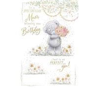 Me to You Tatty Teddy Luxury Handmade Birthday Card For Mum, Bear Holding Bouquet - Official Collection