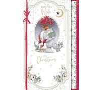 Me To You Tatty Teddy Luxury Handmade Christmas Card For Beautiful Wife, Tatty Teddy Bear With Gifts 7x11ins - Official Collection
