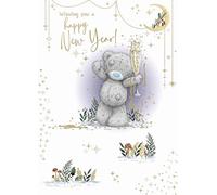 Me To You Tatty Teddy Luxury Happy New Year Card With Gold Foil Detail 5x7ins - Official Collection