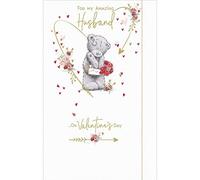 Me To You Tatty Teddy Luxury Valentine's Day Card, Husband Bear With Posy And Envelope, 7 x 11 Inches - Official Collection