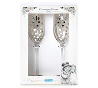 Me to You Tatty Teddy Mr & Mrs Champagne Glasses Champagne