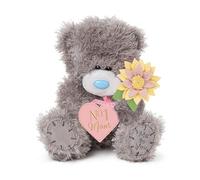 Me to You Tatty Teddy 'No.1 Mum' Plush Bear On Gift Plinth 15cm High - Official Mother's Day Collection, Blue,grey