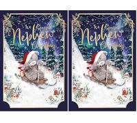 Me To You Tatty Teddy Photo Finish Christmas Card To A Special Nephew 6x9ins- Official Collection (Pack of 2)