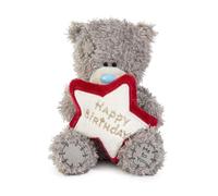 Me to You Tatty Teddy Plush 10cm-High Birthday Bear With Embroidered Star - Official Collection, Grey