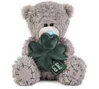 Me to You Tatty Teddy Plush 13cm-High Good Luck Bear With Clover - Official Collection, Grey