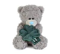 Me to You Tatty Teddy Plush 13cm-High Good Luck Bear With Clover - Official Collection, Grey