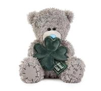 Me to You Tatty Teddy Plush 13cm-High Good Luck Bear With Clover - Official Collection, Grey