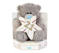 Me to You Tatty Teddy Plush 15cm-High 21st Birthday Bear On Luxury Gift Plinth - Official Collection, Grey
