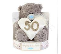 Me To You Tatty Teddy Plush 15Cm High 50Th Birthday Bear On Luxury Gift Plinth Official Collection