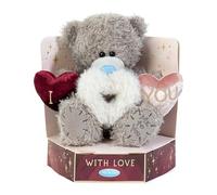 Me to You Tatty Teddy Plush Bear Holding Three Embroidered Hearts - Official Collection