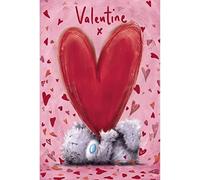 Me To You Tatty Teddy Softly Drawn Bear Lying Down With Heart Adorable Valentine's Day Card, 6 x 9 Inches - Official Collection