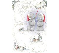 Me To You Tatty Teddy To A Brilliant Brother And Sister In Law Christmas Card With Illustrated Insert 6x9ins - Official Collection