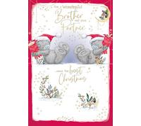 Me To You Tatty Teddy To A Wonderful Brother And Your Partner Christmas Card 6x9ins - Official Collection