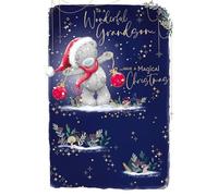 Me To You Tatty Teddy To A Wonderful Grandson Christmas Card, Tatty Teddy With Baubles 6x9ins - Official Collection