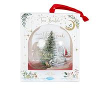 Me to You Tatty Teddy True Friend Christmas Tree Glass Bauble Xmas Decoration - Signature Collection, Red, Gold