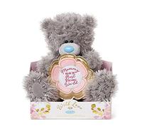 Me to You Tatty Teddy with 'Best Mummy' Flower - Official Collection, Blue,gold,grey,pink,white,19 cm