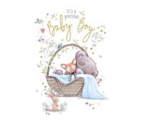 Me to You Tiny Tatty Teddy Birth Congratulations Card For Baby Boy 5 x 8 Inches - Official Collection