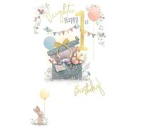 Me To You Daughter Happy 1st Birthday Card, 6 x 9 inch, Mixed