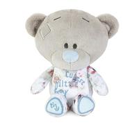 Me to You Tiny Tatty Teddy New Baby Boy Plush, 15cm Bear - Official Collection, Blue, White, Grey