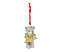 Me to You Tree Decoration With Satin Ribbon, Tatty Teddy With Christmas Star - Official Collection, Red, Gold