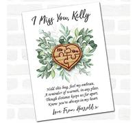 Me & You Puzzles Piece Quad Green Leaves I Miss You Personalised Gift Pocket Hug
