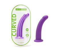 Me You Us 7 Inch Silicone Curved Dildo - Purple Strap-On Peg for G-spot & P-spot Stimulation, Pegging Dildo with Realistic Design, Body-Safe Flexible Silicone