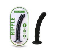 Me You Us 8" Ripple Silicone Dildo - Black G-Spot & P-Spot Strap-On Dildo for Pegging, Precise Stimulation & Intimate Pleasure