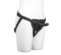 Me You Us Adjustable Pegging Harness Kit - Complete Strap-On Set with 5 Inch Beginner Dildo, 3 Interchangeable O-Rings & Bullet Pocket - Soft Body-Safe Material, Fits up to 58” Waist