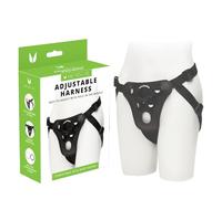 Me You Us - Adjustable Strap-On Harness Black - Unisex Strap-On Harness for Dildos & Suction Cup Dongs - Comfortable Fit with 2 O-Rings & Penetration Hole - One Size Fits Most