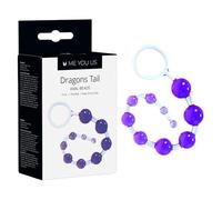 Me You Us Dragonz Tail Anal Beads - 10.75" Graduated Jelly Beads with Finger Loop - Flexible Durable Waterproof Anal Toy for Men & Women - Purple
