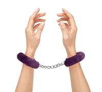 Me You Us Furry Handcuffs - Purple Faux Fur Bondage Restraints with Metal Chain - Comfortable & Secure Cuffs for Couples, Fetish Roleplay & Intimate BDSM Play