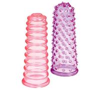 Me You Us Lust Finger Coverings - 2 Pack Ribbed & Nubbed Textured Sleeves - Waterproof Phthalate-Free Latex-Free Finger or Vibrator Coverings for Extra Sensation - 8cm