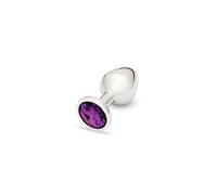 Me You Us Metal Anal Plug - Medium 3" with Purple Crystal Jewel | Smooth Stainless Steel Butt Plug for Elegant & Safe Anal Play