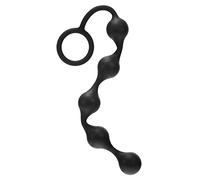 Me You Us Onyx Silicone Anal Beads - Flexible Black Beaded Anal Toy with Retrieval Ring - Body-Safe Silicone Beads for Beginner to Advanced Pleasure