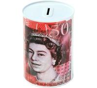 MEA Pound Notes Design Money Box Tin £5, £10, £20, £50 GBP | Savings Cash Tin for Kids & Adults | Piggy Bank with UK Banknote Print | Multicolour & Size Cash Storage (£50 Design, Small)