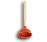 MEA Powerful Sink Plunger with Wooden Handle & Rubber Suction| Large Toilet Plunger Unblocker with Wooden Handle & Red Rubber Sucker | Sink Plungers for Unblocking basins (16" x 6") (Large Red)